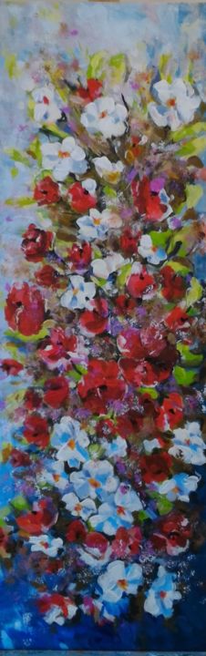 Painting titled "Quelques coquelicots" by Eyquem, Original Artwork, Acrylic