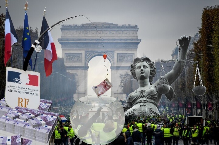 Photographie intitulée "Les Gilets jaunes.j…" par Nadine Hiver, Œuvre d'art originale,