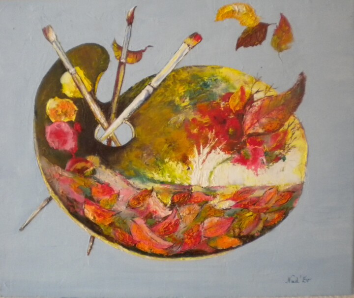 Peinture intitulée "LA PALETTE" par Nadine Jacot (Nad-Ev), Œuvre d'art originale