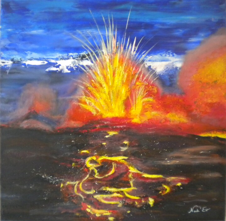 Painting titled "L'EXPLOSION" by Nadine Jacot (Nad-Ev), Original Artwork