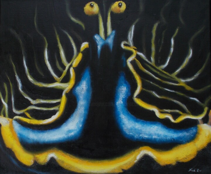 Painting titled "L'escargot" by Nadine Jacot (Nad-Ev), Original Artwork, Other