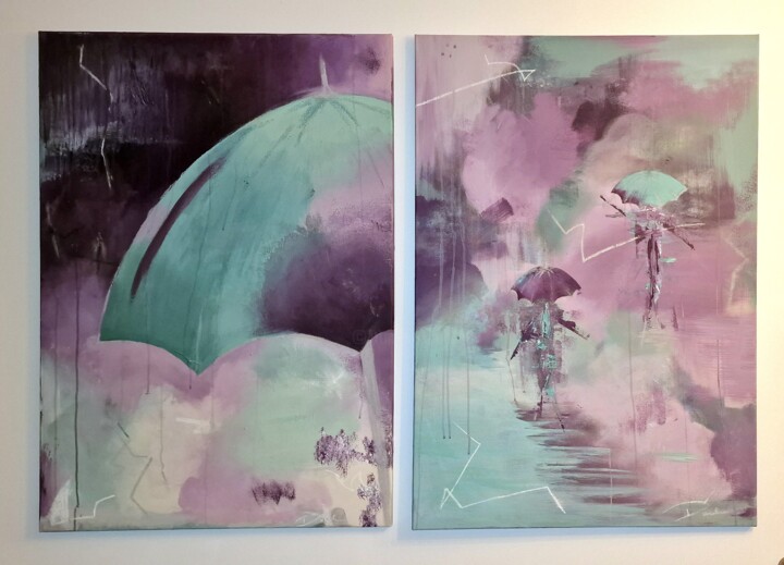 「Umbrella」というタイトルの絵画 Nadine Ritterによって, オリジナルのアートワーク, アクリル