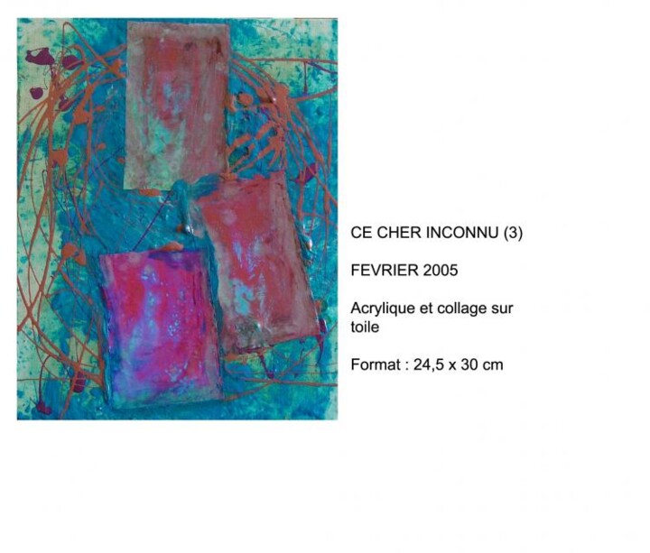 Pintura intitulada "CE CHER INCONNU(3)" por Nadine Thomas, Obras de arte originais, Óleo