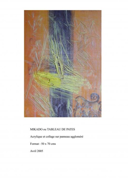 Pintura intitulada "MIKADO OU TABLEAU D…" por Nadine Thomas, Obras de arte originais, Óleo