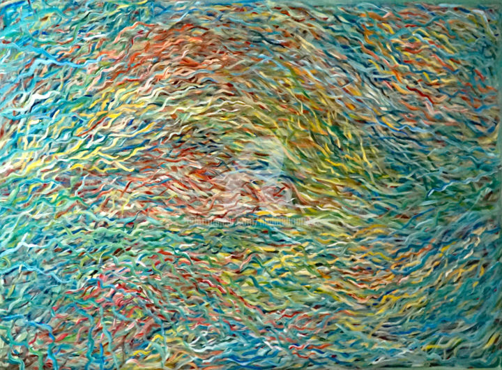 Peinture intitulée "Moving Water" par Nadine Bourneix, Œuvre d'art originale, Acrylique