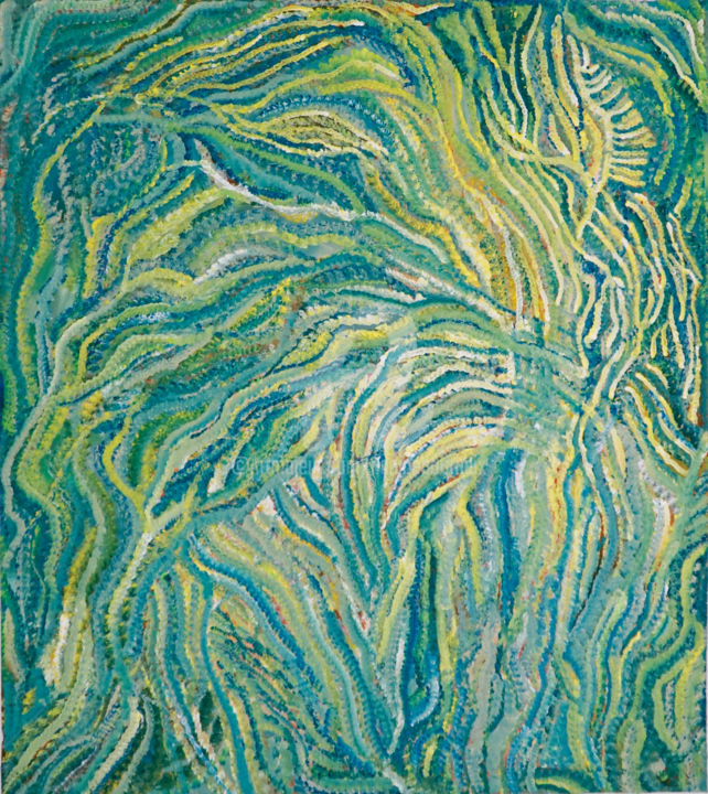 Painting titled "Underwater" by Nadine Bourneix, Original Artwork, Acrylic