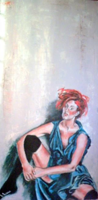 Peinture intitulée "La rouquine" par Nadine Nicaise, Œuvre d'art originale, Huile
