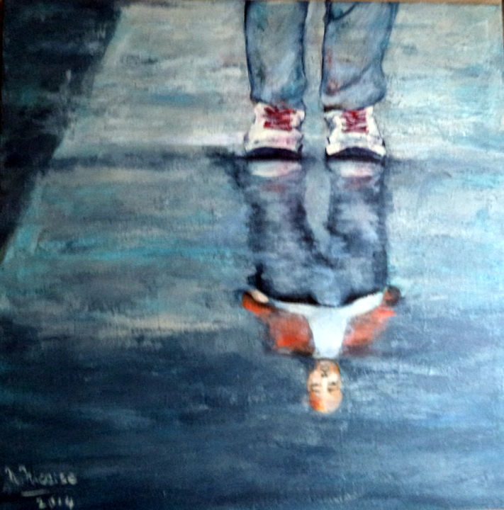 Painting titled "la-flaque.jpg" by Nadine Nicaise, Original Artwork