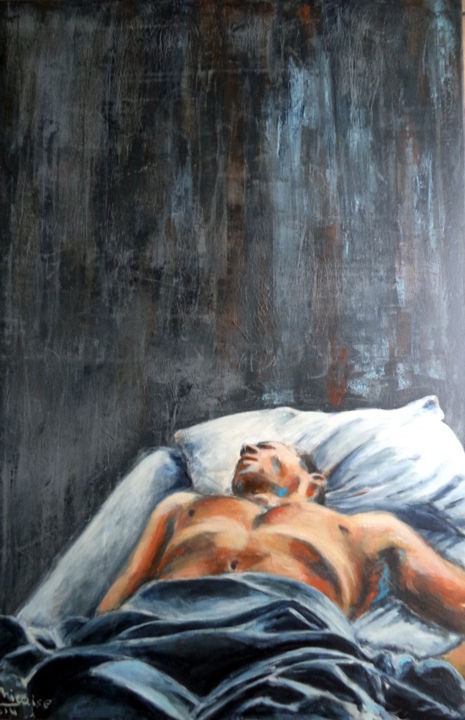 Schilderij getiteld "sommeil-paradoxal.j…" door Nadine Nicaise, Origineel Kunstwerk