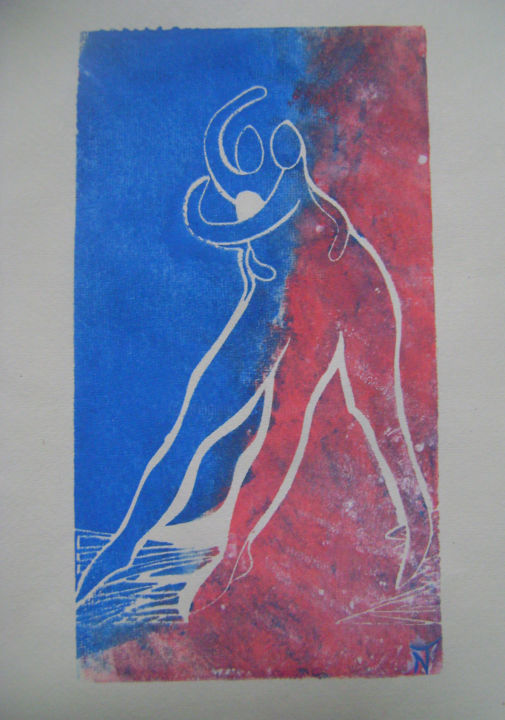 Printmaking titled ""ça ira tu verras"…" by Nadine Trescartes (fildefériste), Original Artwork, Linocuts