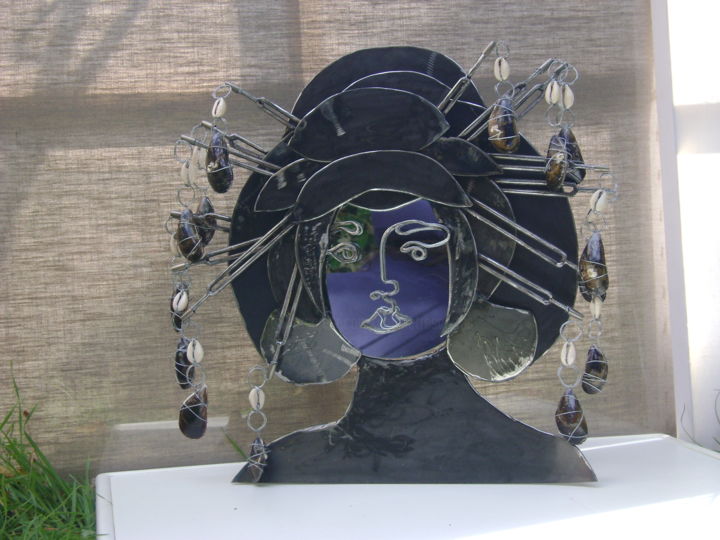 Design mit dem Titel ""Miroir Geisha"" von Nadine Trescartes (fildefériste), Original-Kunstwerk, Zubehör