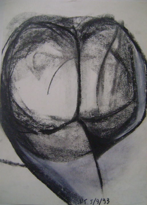 Drawing titled "Le grand Nu2" by Nadine Trescartes (fildefériste), Original Artwork, Graphite