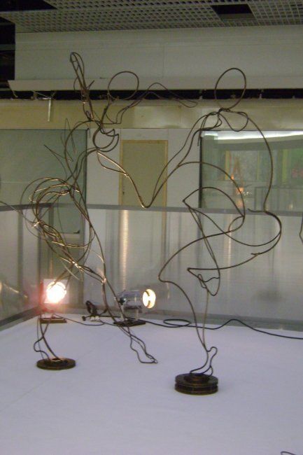 Sculpture intitulée ""les danseurs"" par Nadine Trescartes (fildefériste), Œuvre d'art originale, Métaux