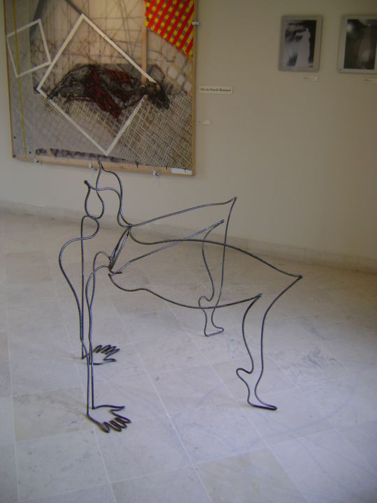 Sculpture titled ""autonaissance"" by Nadine Trescartes (fildefériste), Original Artwork, Metals