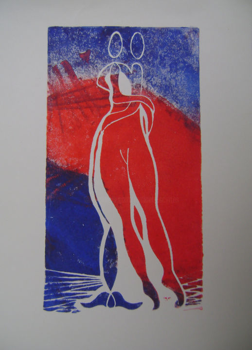 Gravures & estampes intitulée ""Coeur de pendule"" par Nadine Trescartes (fildefériste), Œuvre d'art originale