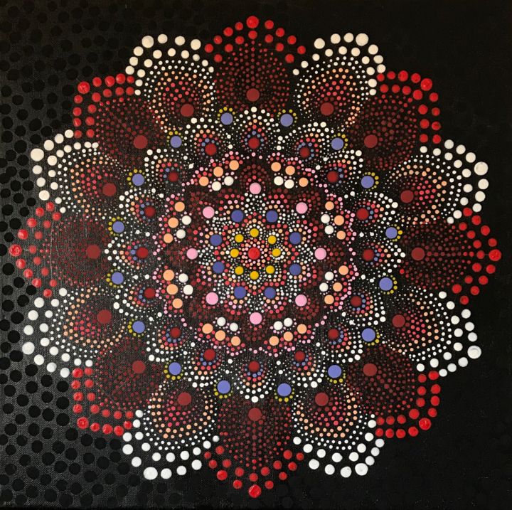 Eerlijkheid rekenkundig draaipunt Love Mandala, Schilderij door Nadia Voro | Artmajeur