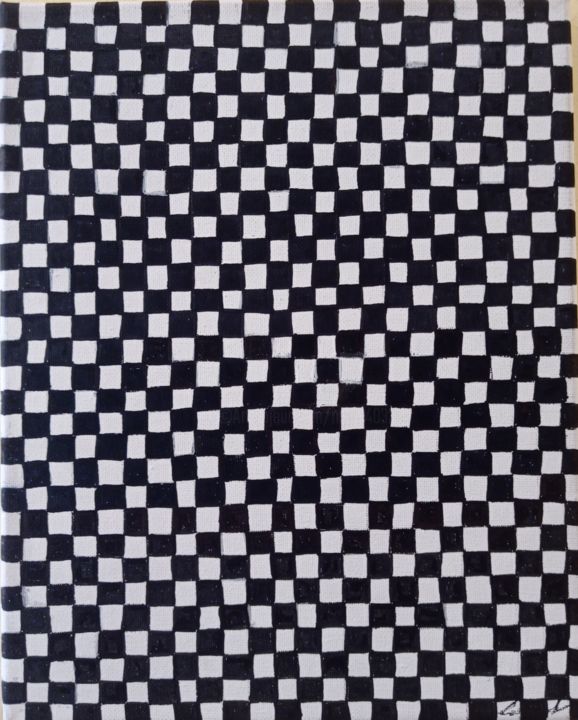 Peinture intitulée "Blanc et noir" par Nadia Espi, Œuvre d'art originale, Stylo gel