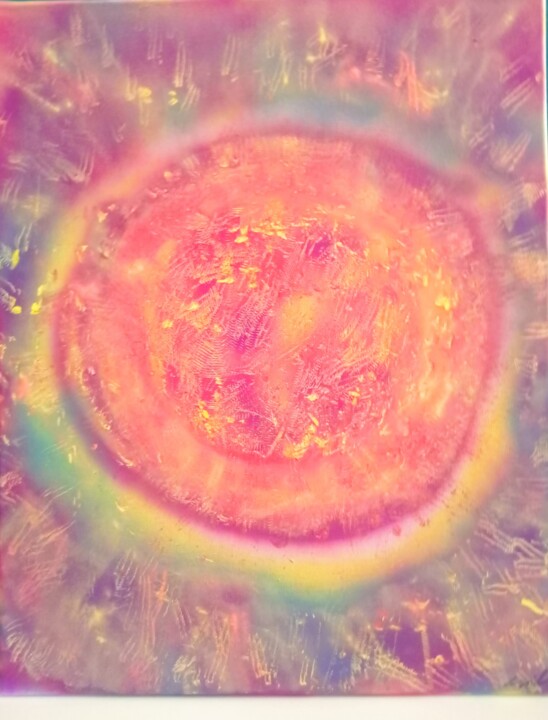 Peinture intitulée "Tempête solaire.." par Nadia Espi, Œuvre d'art originale, Pigments