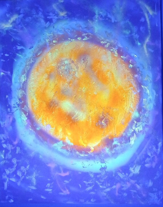 Peinture intitulée "Soleil2" par Nadia Espi, Œuvre d'art originale, Bombe aérosol