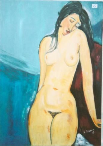Peinture intitulée "tristesse de femme" par Nadine Poidevin, Œuvre d'art originale