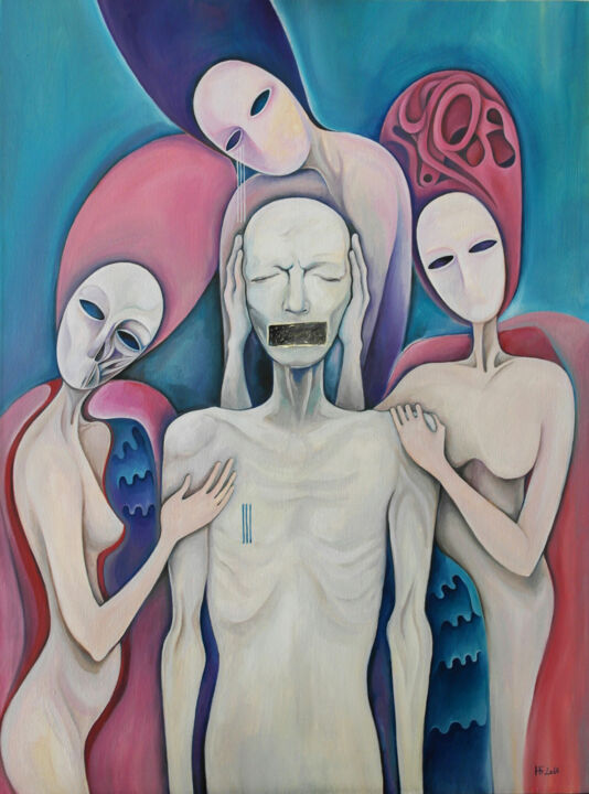 Peinture intitulée "Крик" par Nadezhda Begunova, Œuvre d'art originale, Huile