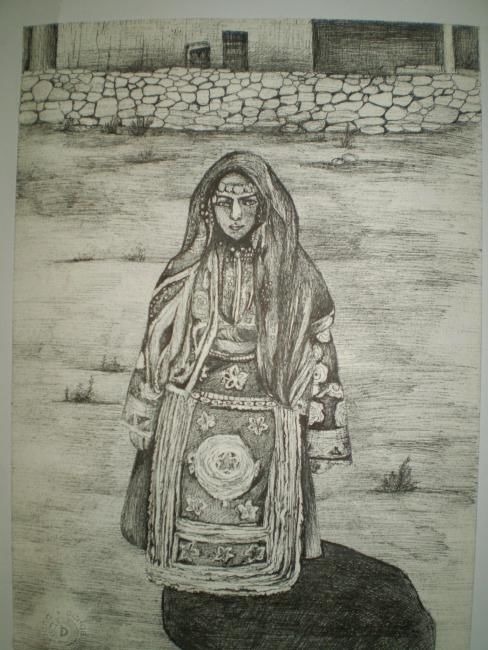 Painting titled "turk_kizi,_korakala…" by Nadya, Original Artwork