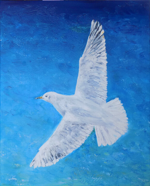 Malerei mit dem Titel "Seagull 3" von Nadezhda Ivanova, Original-Kunstwerk, Öl Auf Keilrahmen aus Holz montiert