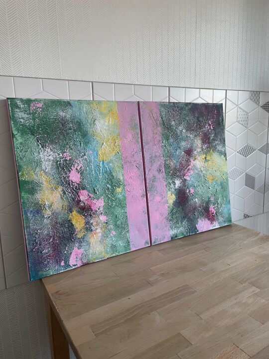 Картина под названием "Diptych #1" - Nadzeya Nedashkovskaya, Подлинное произведение искусства, Акрил Установлен на Деревянна…