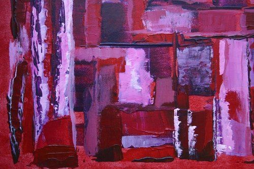 Pittura intitolato "Red abstract 1 - Ab…" da Nae De Brea, Opera d'arte originale