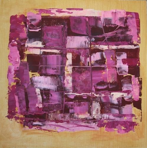 Peinture intitulée "Pink and purple 3 -…" par Nae De Brea, Œuvre d'art originale, Huile