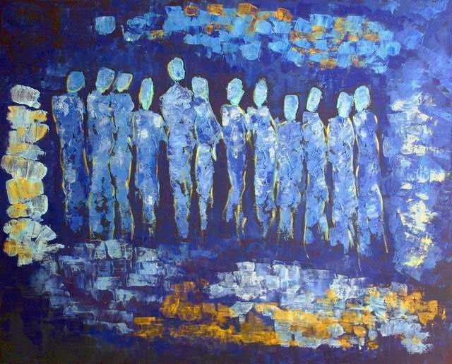 Картина под названием "Apparitions/Appeara…" - Nae De Brea, Подлинное произведение искусства, Масло