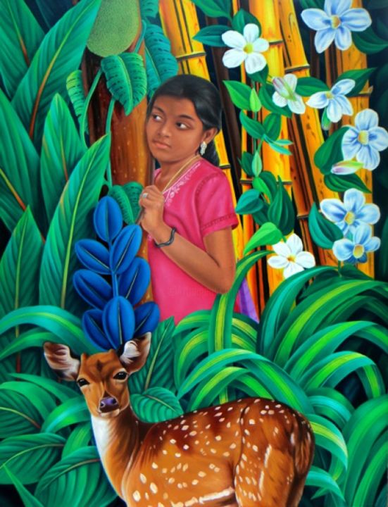 Painting titled "kathu.jpg" by Murali Nagapuzha, Original Artwork