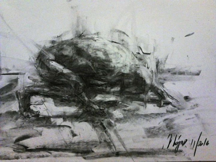 Drawing titled "Restart" by Nagia Chrisanthacopoulou, Original Artwork