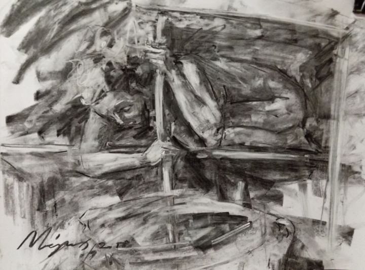 Drawing titled "NHBH" by Nagia Chrisanthacopoulou, Original Artwork, Pastel