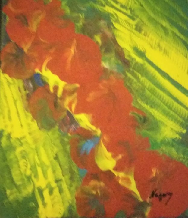 Pittura intitolato "Éclosion" da Nagwa Safey, Opera d'arte originale, Acrilico