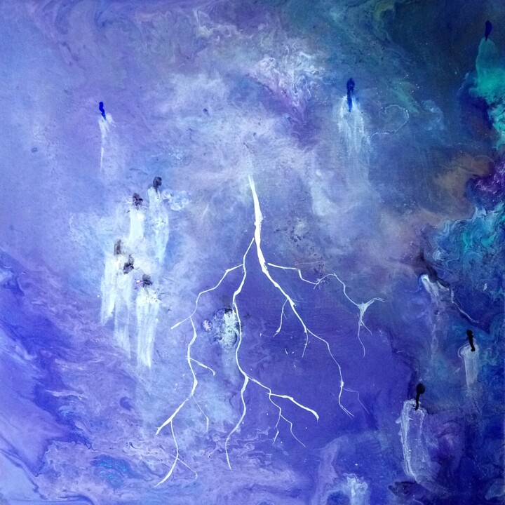 Painting titled "Storm" by Nahalah, Original Artwork, Acrylic