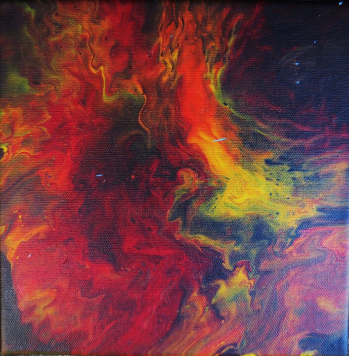 Painting titled "Le génie du feu" by Nahalah, Original Artwork