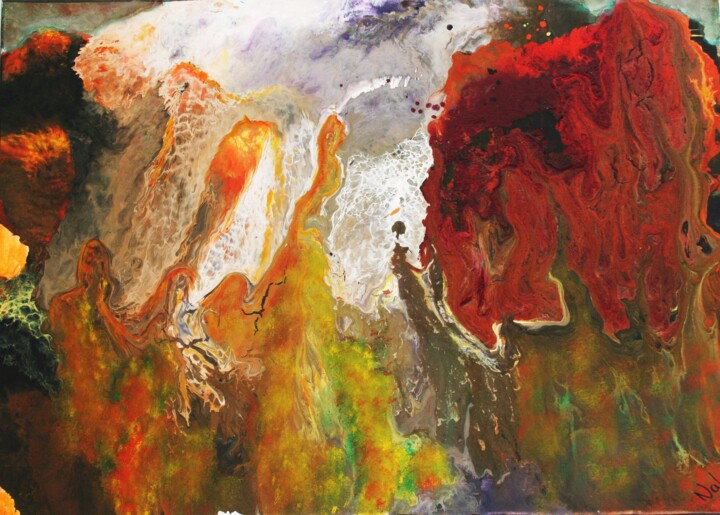 Painting titled "Destruction" by Nahalah, Original Artwork