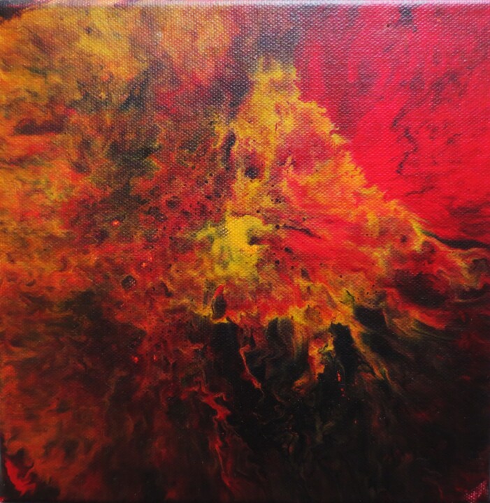 Peinture intitulée "Déva du feu" par Nahalah, Œuvre d'art originale