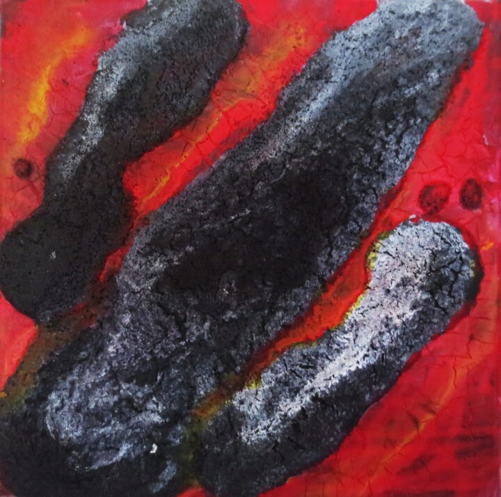 Peinture intitulée "Lave refroidissante…" par Nahalah, Œuvre d'art originale, Acrylique