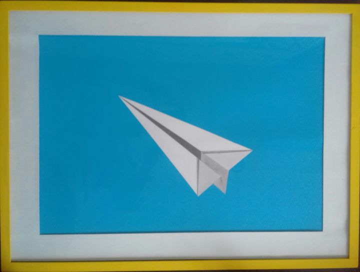 Painting titled "Paper plane" by Nahuel Fulleda, Original Artwork, Acrylic