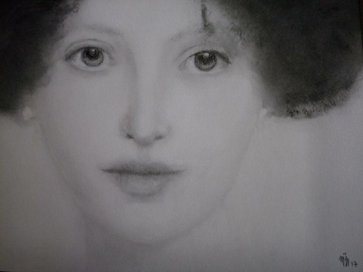 Drawing titled "MADEMOISELLE" by N   A    I   L   I, Original Artwork, Pastel