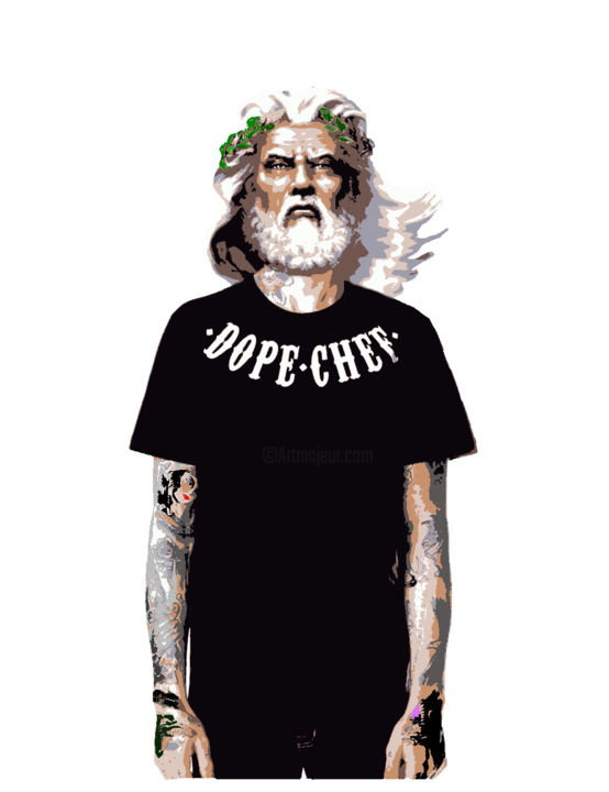 Arts numériques intitulée "dope cheff" par Naim Omak, Œuvre d'art originale, Collages