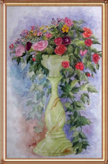 Painting titled "flowers" by Rafi Naish, Original Artwork