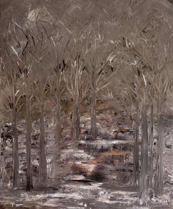 Pintura titulada "Forêt de bronze" por Naji Joseph Hallak, Obra de arte original, Acrílico