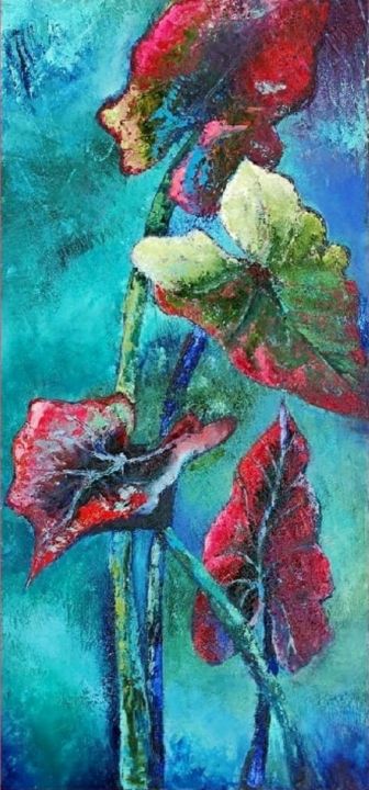 Malerei mit dem Titel "Flower" von Natalya Demyanik, Original-Kunstwerk, Öl