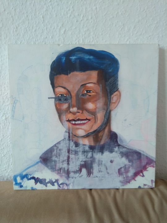 Malerei mit dem Titel "Der Blick" von Lisa Breyer, Original-Kunstwerk, Acryl