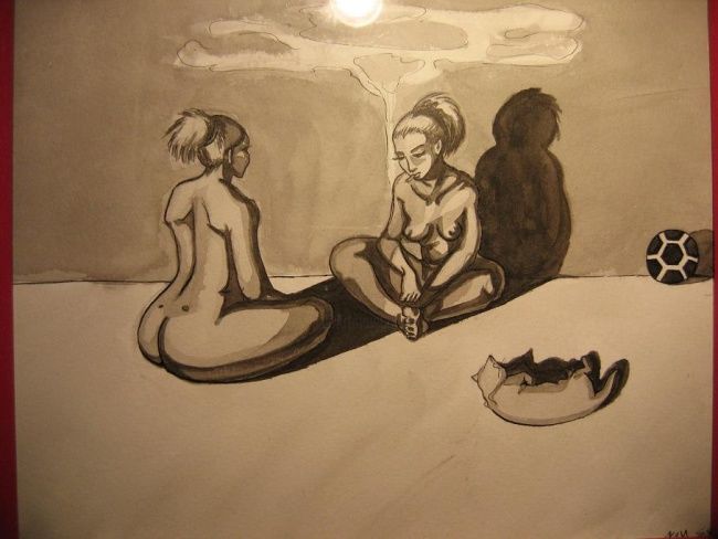 Drawing titled "Les Lesbiennes" by Nan, Original Artwork