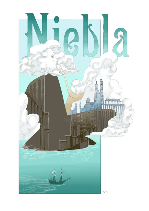 Digital Arts titled "Niebla" by Nana Nimbus, Original Artwork, Digital Painting
