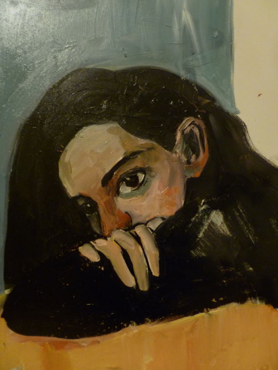 Картина под названием "the girl" - Nutsia Khutsishvili, Подлинное произведение искусства